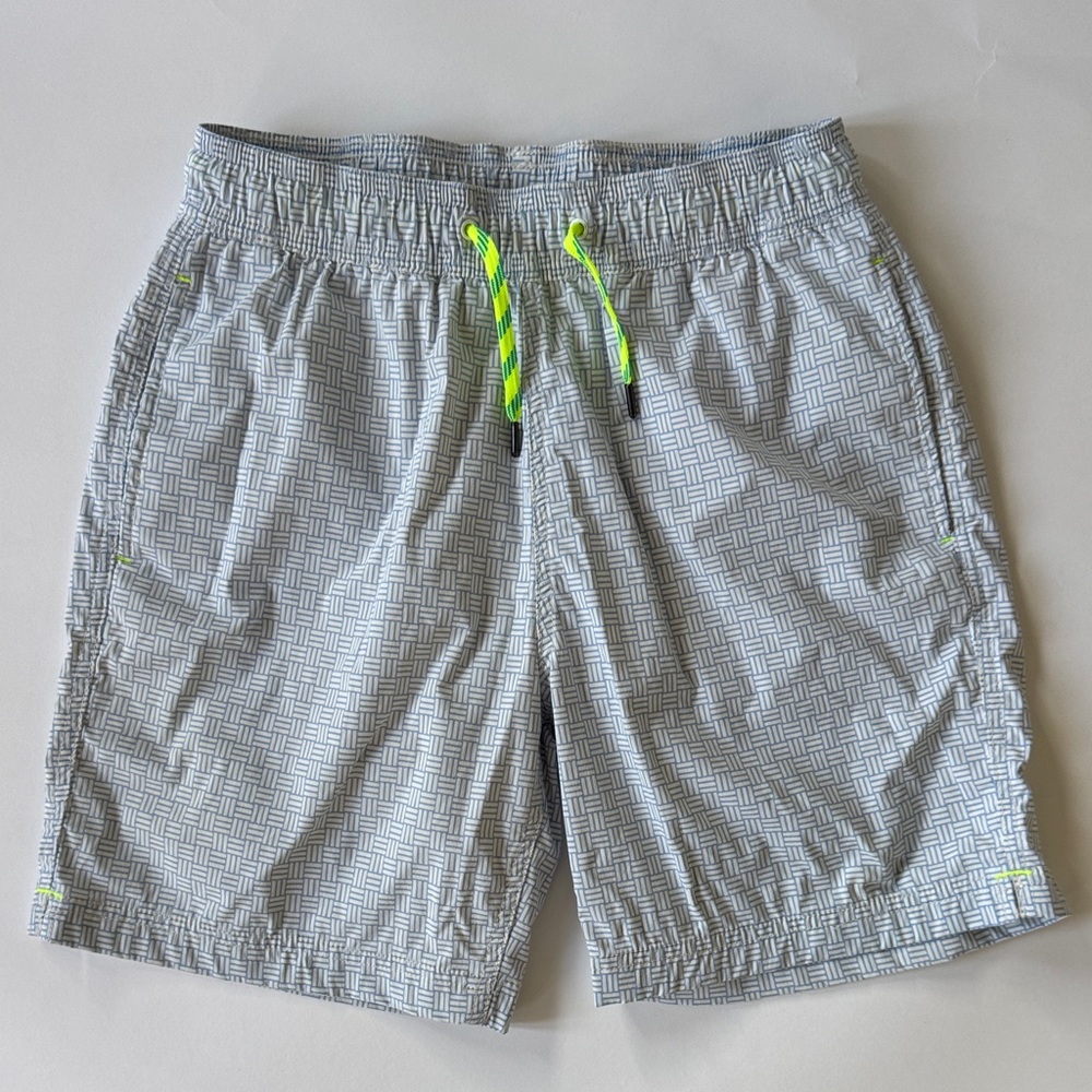 J.Crew / Crewcuts Boys Swim Trunk | Size 16 | Blue Ivory Barn Pattern
